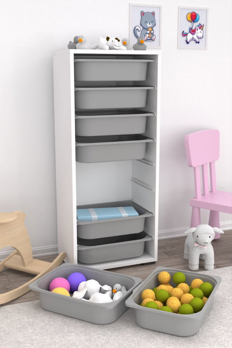 Hanah Home Armario Multiusos Blanco y Gris